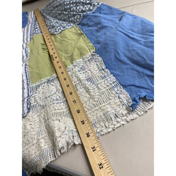 Bluevelvet Patchwork Poncho Top size M/ L Artsy Hippie Lagenlook Boho Peasant - Picture 7 of 16